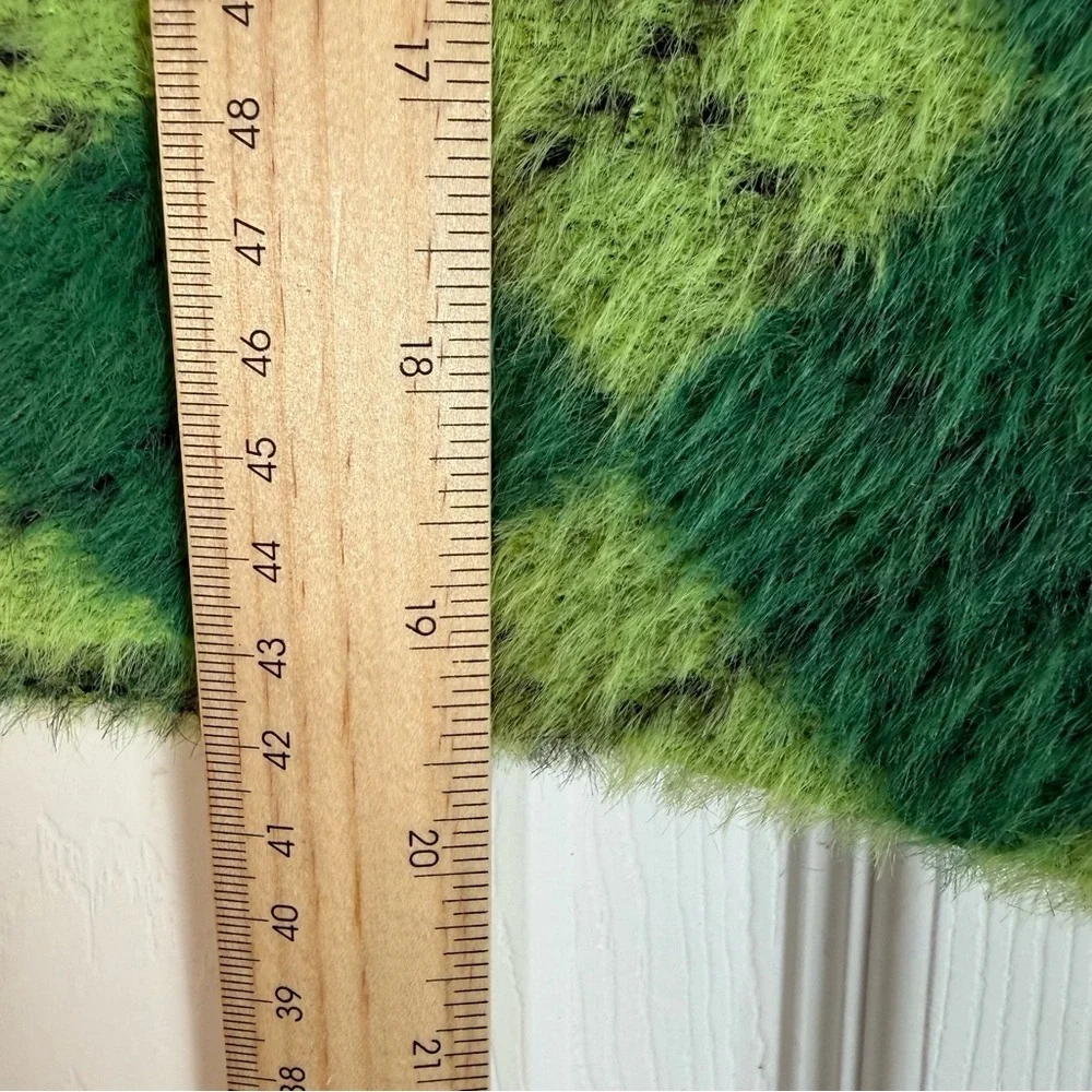 Cotton Emporium Kids Fuzzy Argyle Green and Purple Crewneck Sweater